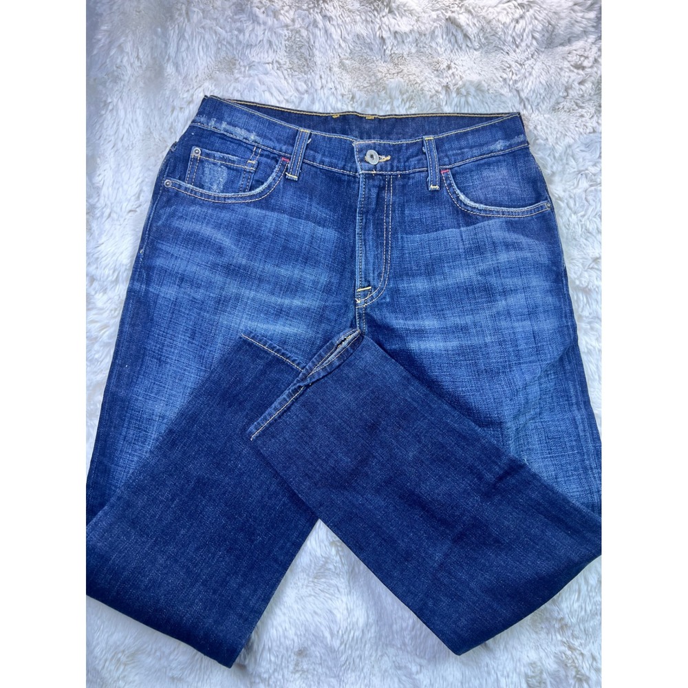 Vtg Lucky Brand Crop Jeans Womens Sz 2 26 Dark Wash Distressed Made In USA A39